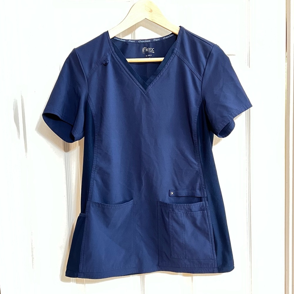 Cherokee iflex Women’s V-neck Knit Panel Scrub Top